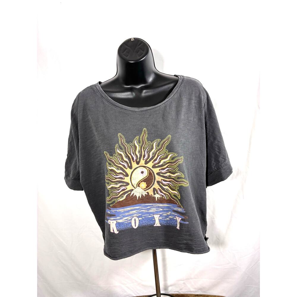 Roxy Yin Yang Sun Graphic Crop T-Shirt Women’s Large